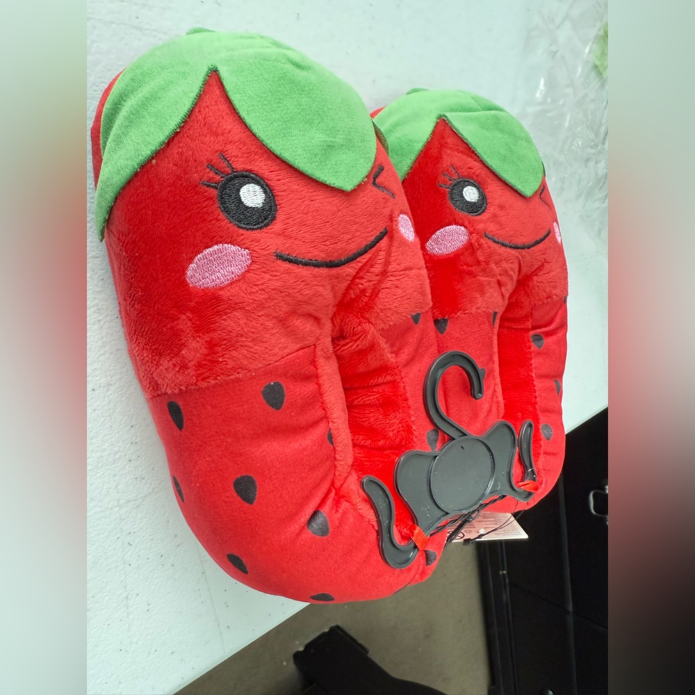 Strawberry Plush Slippers